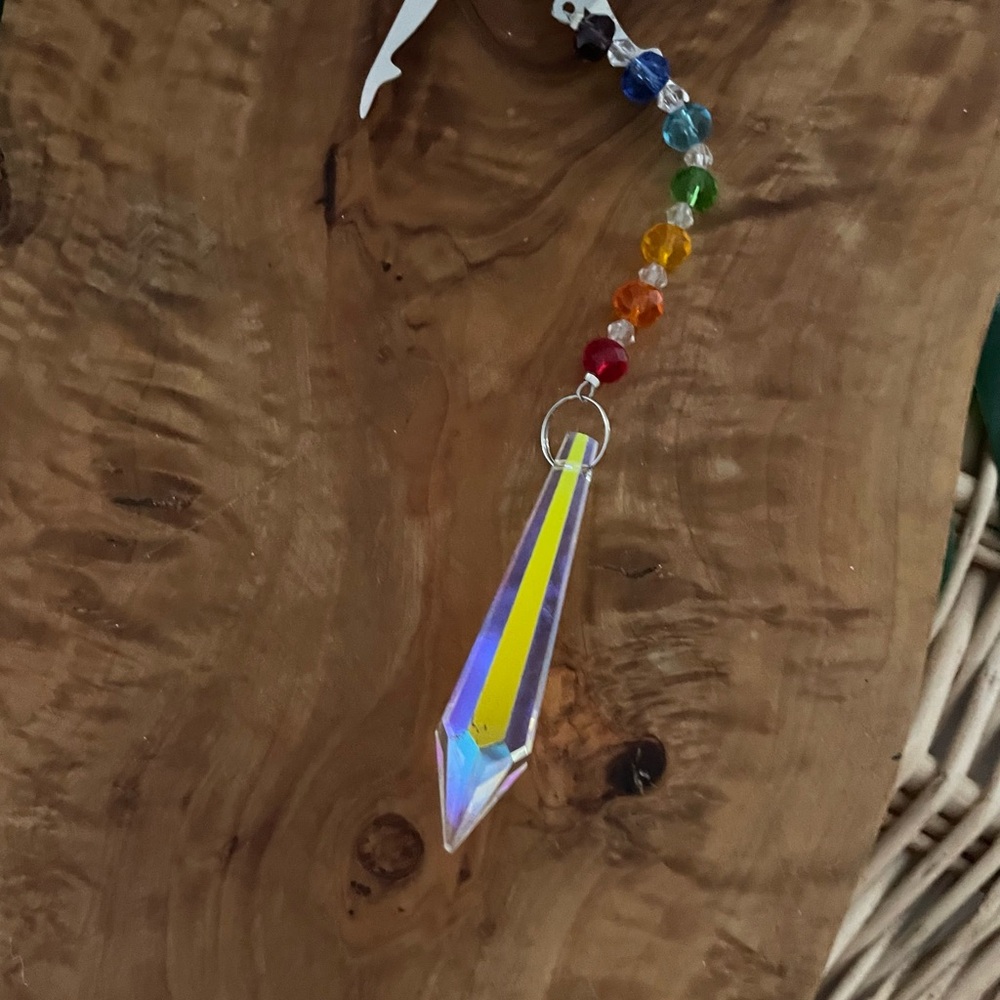 Fairy Butterfly Beaded Sun Catcher Hanging Crystal Wind Chimes Car decor New - Picture 7 of 16